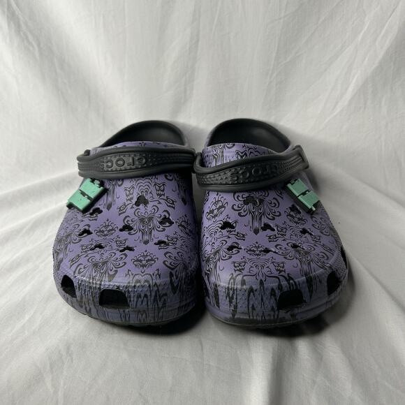 Disney Crocs Haunted Mansion Wallpaper Men 10 Women 12 Glow In The Dark Jibbitz - Picture 2 of 8